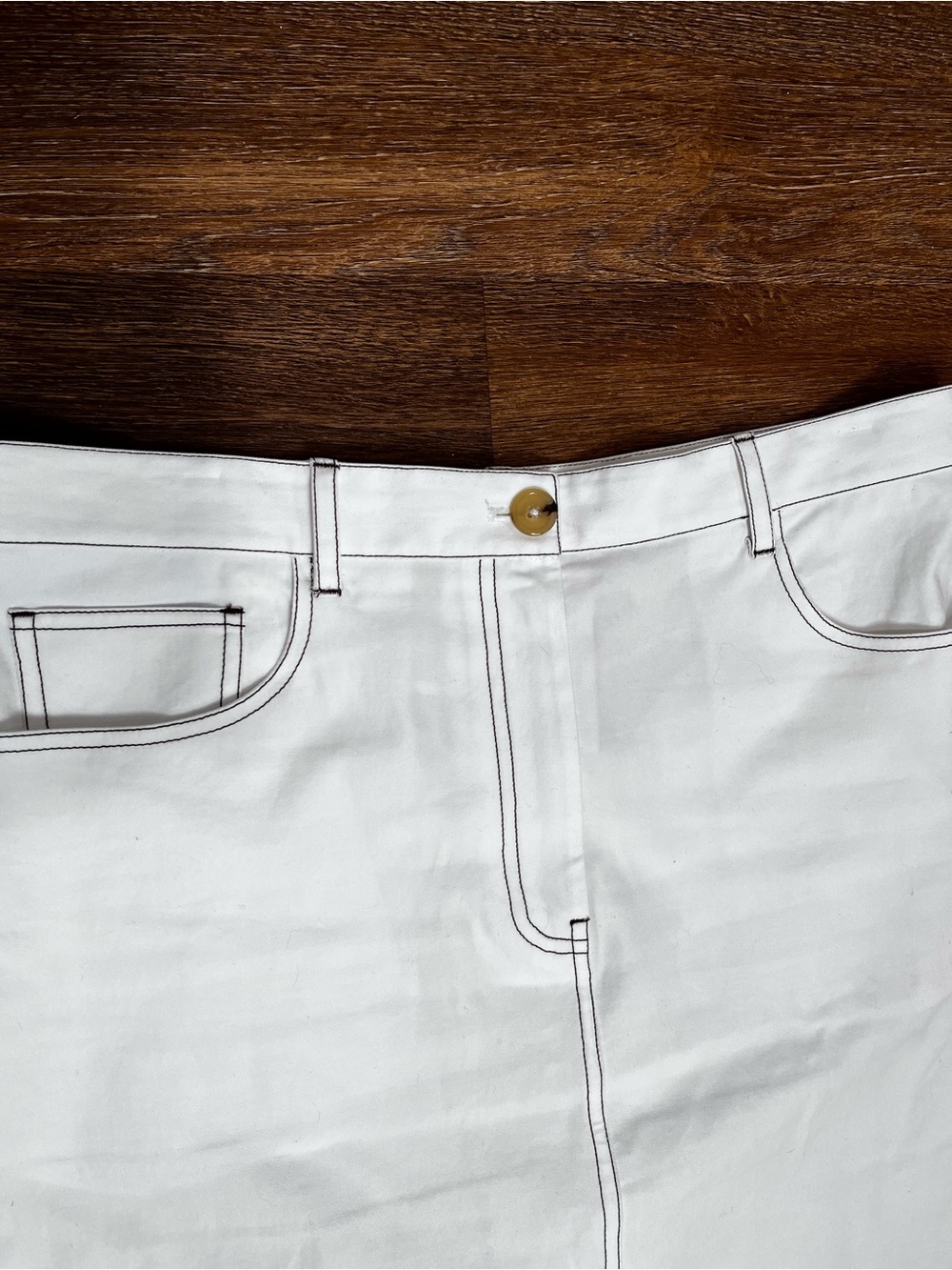 Toteme White Denim Skirt Size 10 - Picture 5 of 7